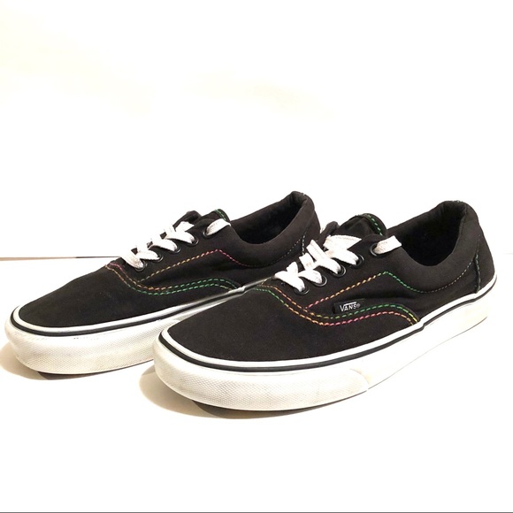 black vans with rainbow sole